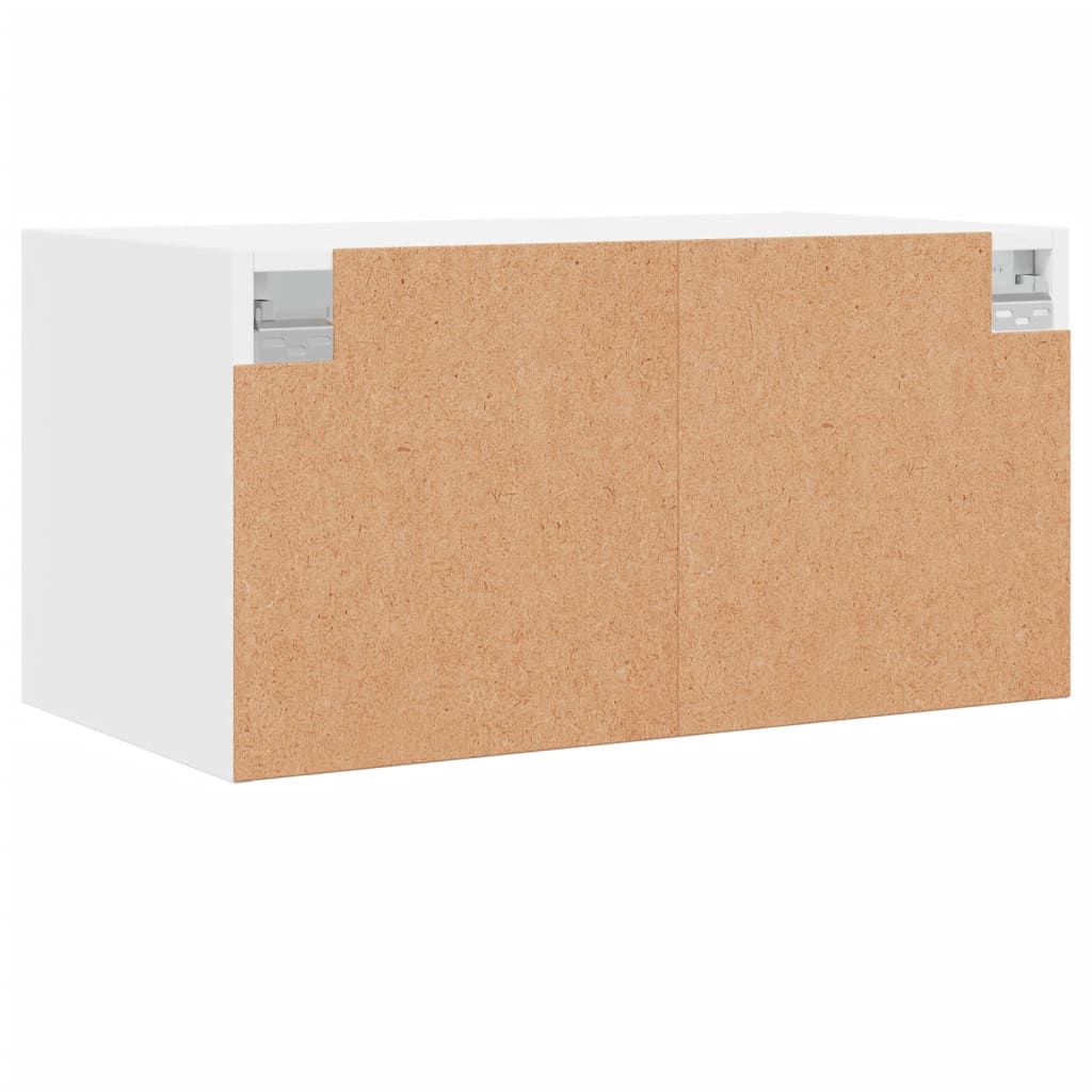 vidaXL Armário de parede c/ portas de vidro 68,5x37x35 cm branco