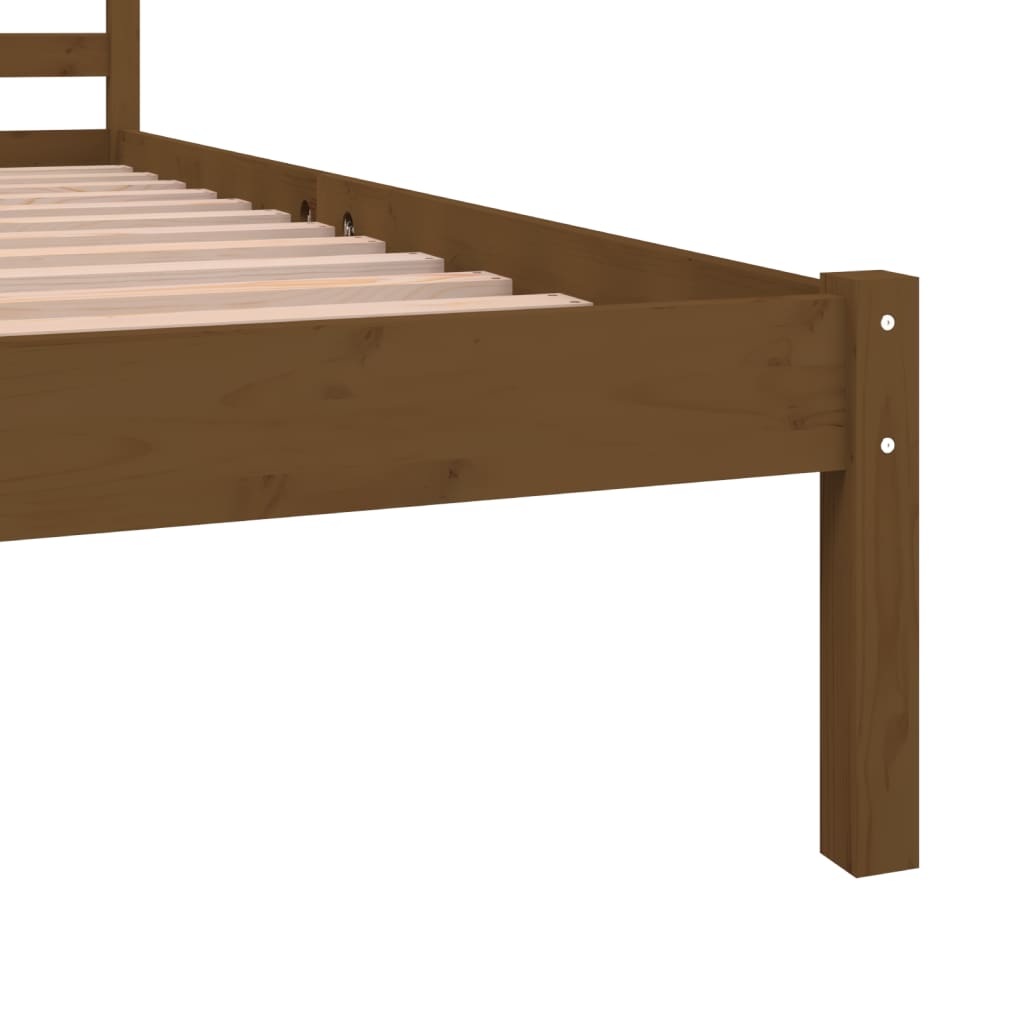 vidaXL Estrutura de cama king 150x200 cm pinho maciço castanho