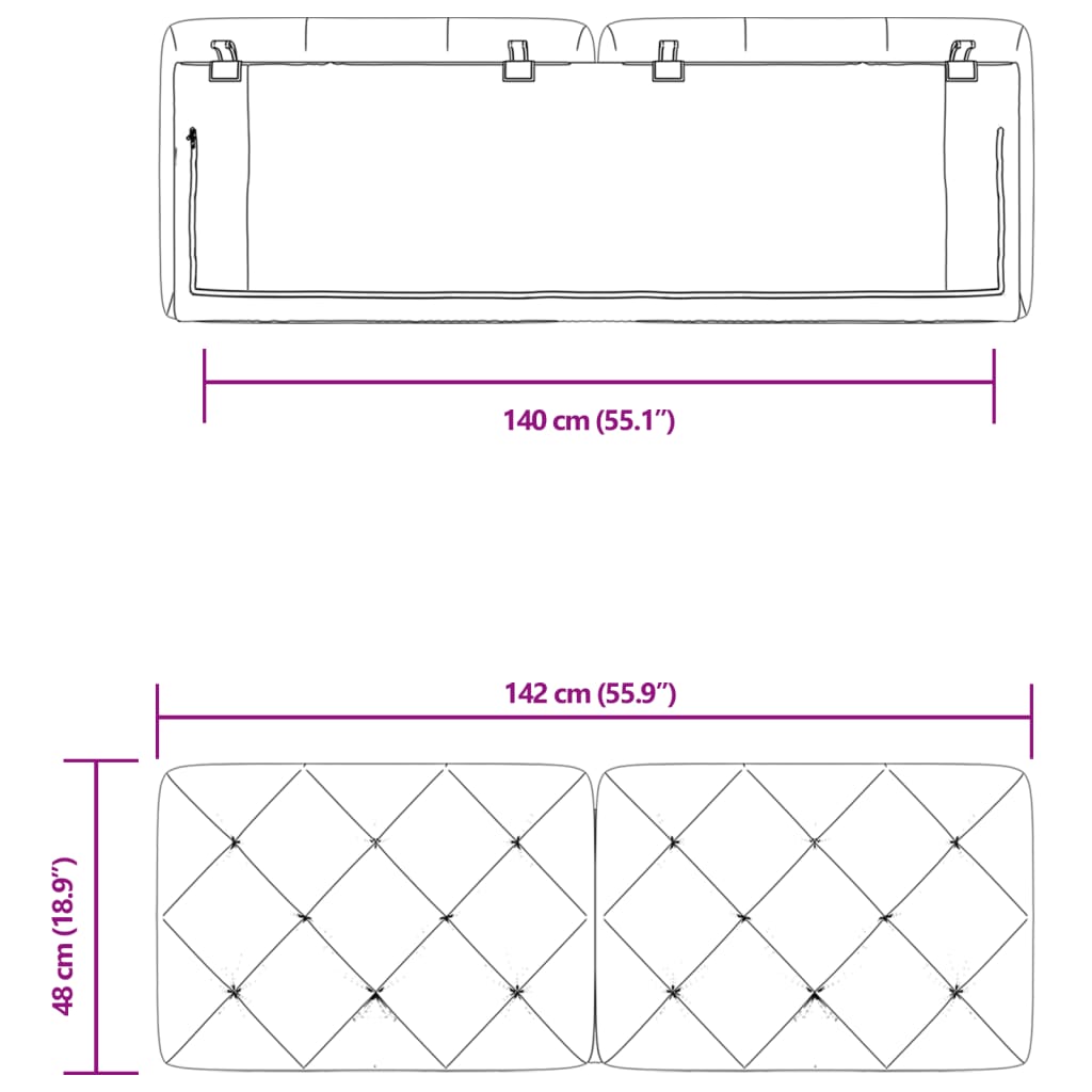 vidaXL Almofadão de cabeceira 140 cm veludo cinzento-escuro