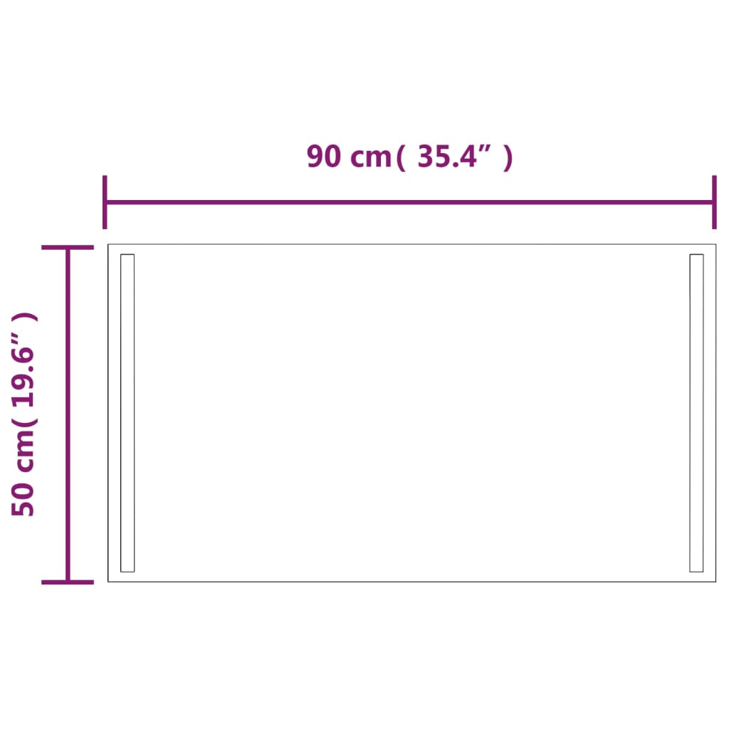 vidaXL Espelho de casa de banho com luzes LED 50x90 cm