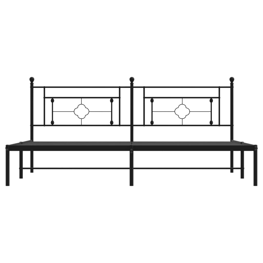 vidaXL Estrutura de cama com cabeceira 200x200 cm metal preto