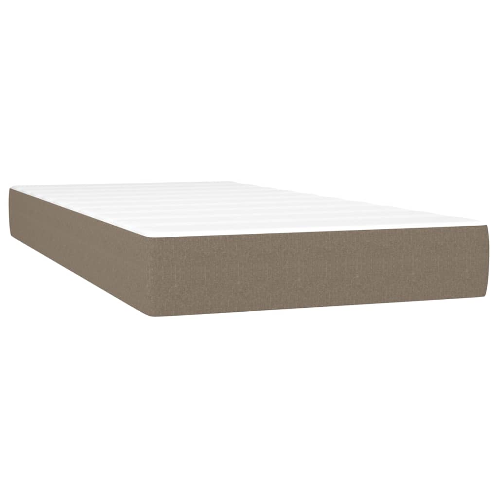 vidaXL Cama boxspring c/ colchão 120x190cm tecido castanho-acinzentado