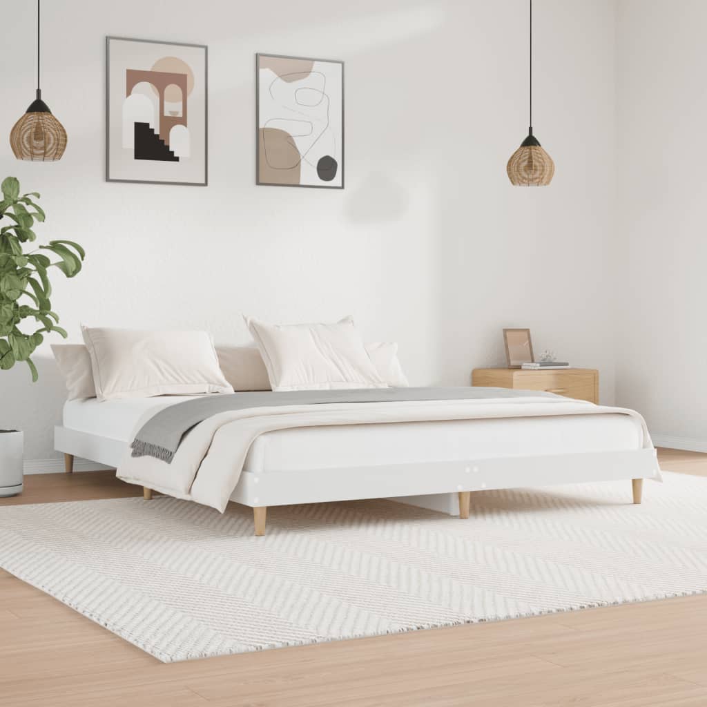 vidaXL Estrutura de cama 200x200 cm derivados de madeira branco