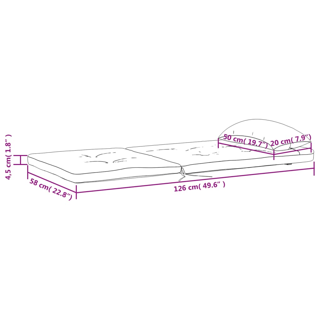 vidaXL Almofadões p/ cadeira adirondack 2 pcs tecido oxford cor creme