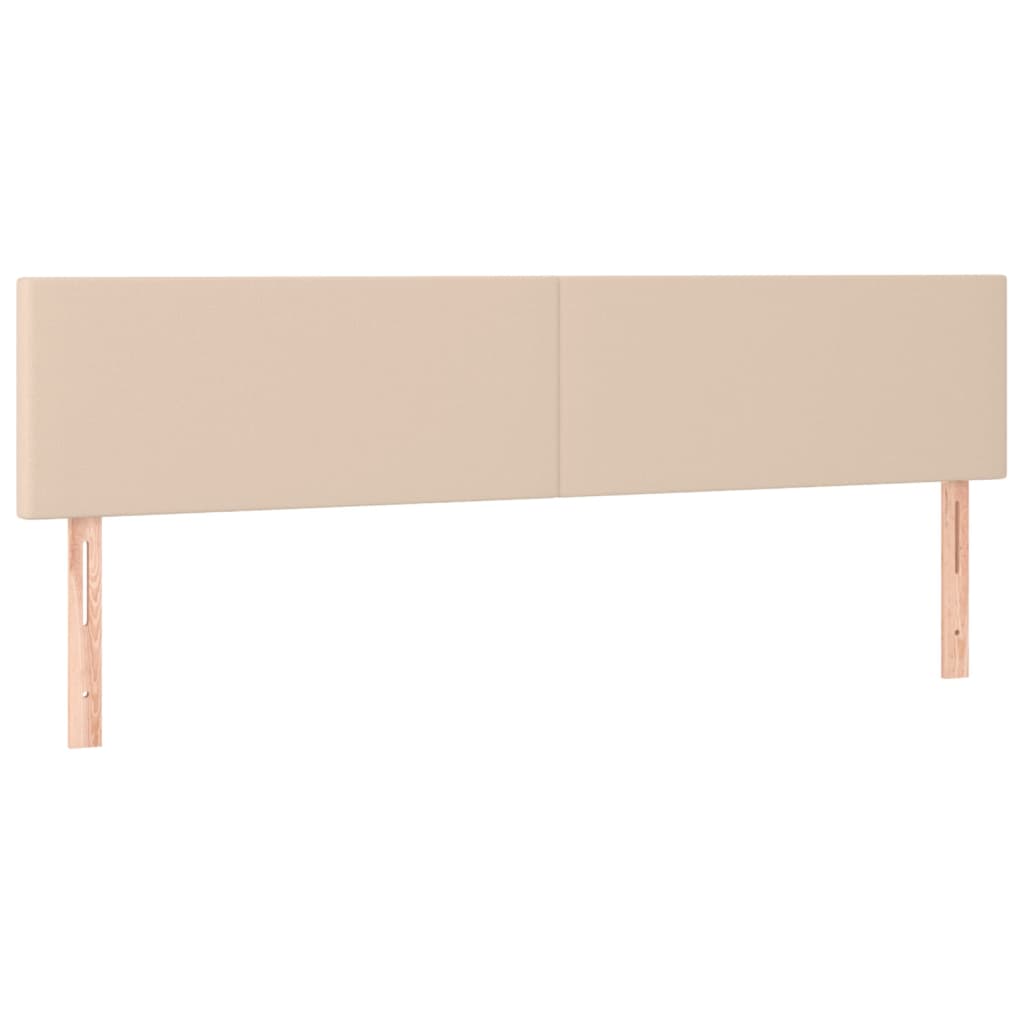 vidaXL Cabeceira cama c/ LED couro artificial 160x5x78/88cm cappuccino