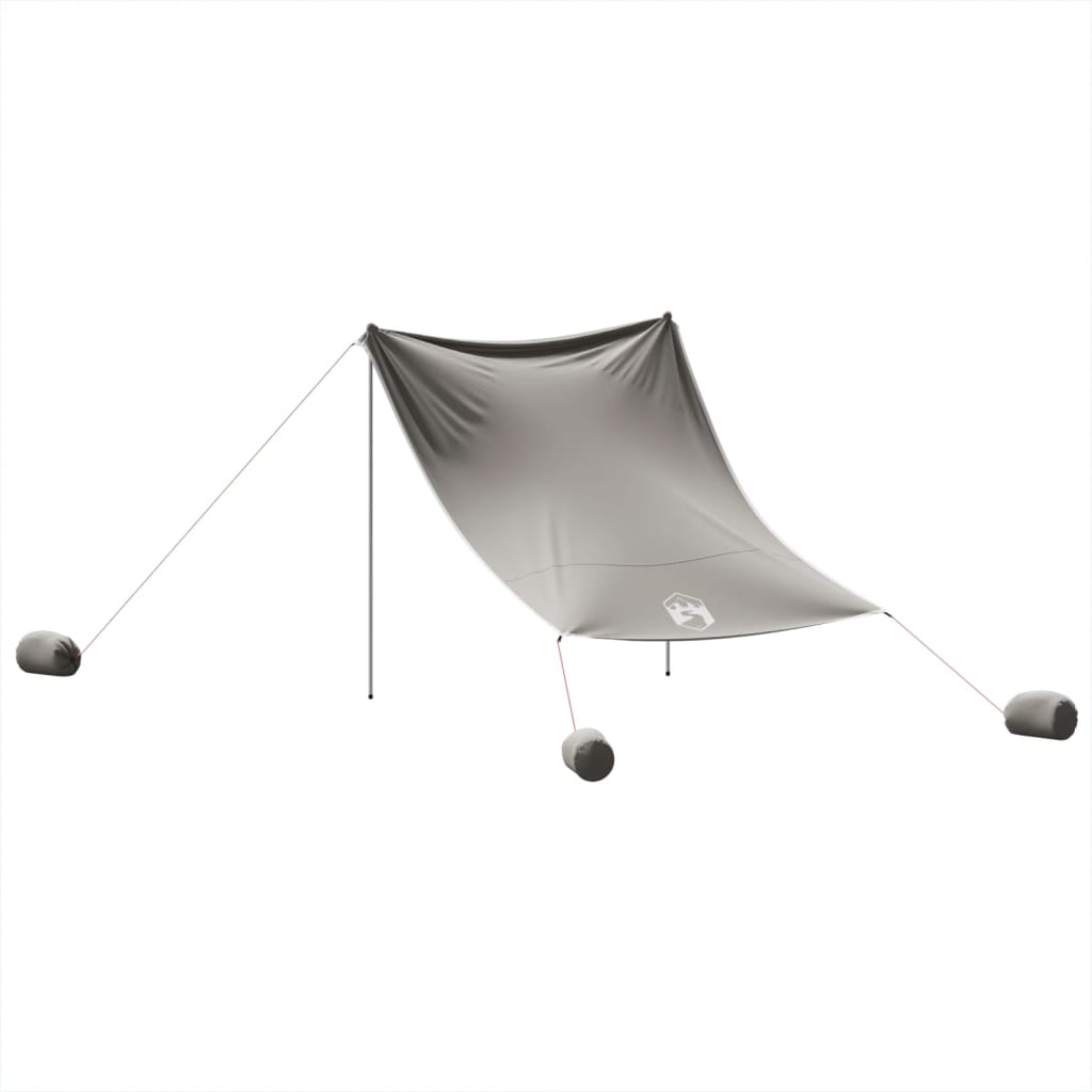 vidaXL Toldo de praia com âncoras de areia 214x236 cm cinzento