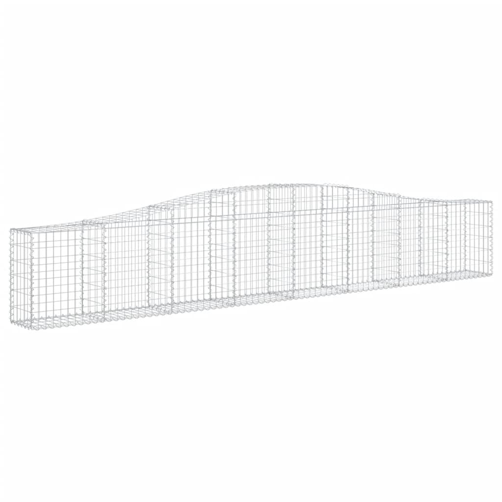 vidaXL Cestos gabião arqueados 4 pcs 400x30x60/80 cm ferro galvanizado