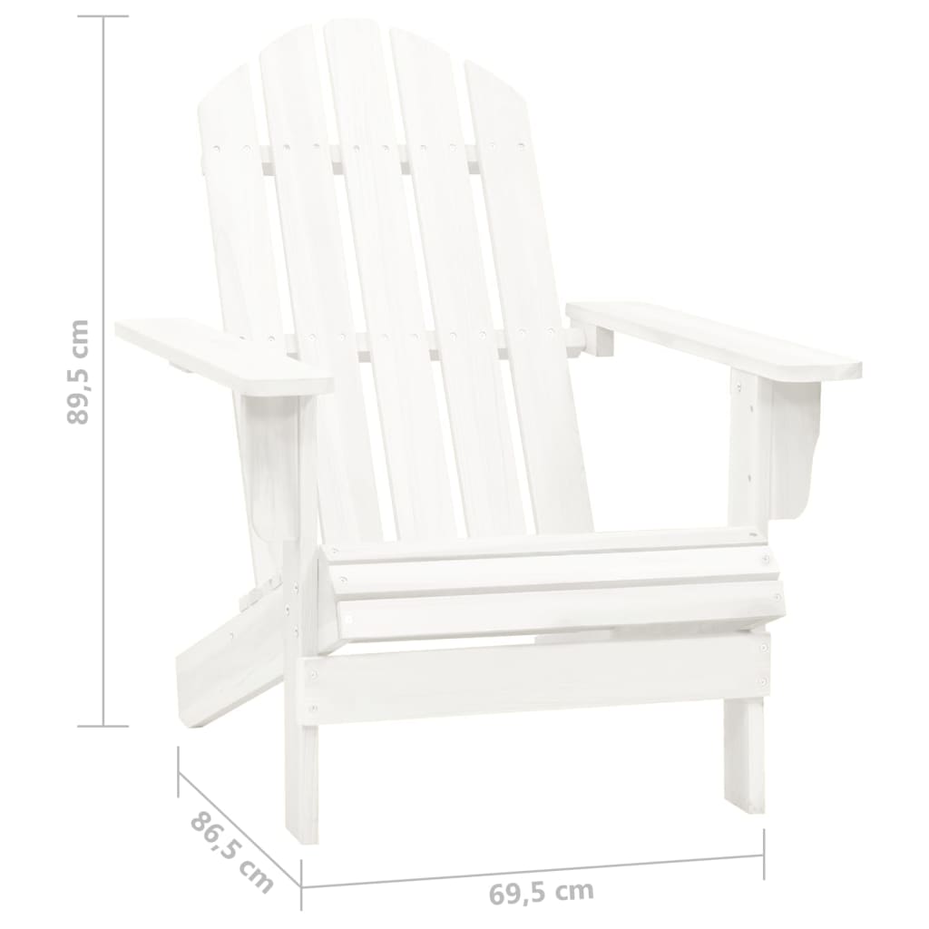 vidaXL Cadeira de jardim Adirondack c/ otomano e mesa abeto branco