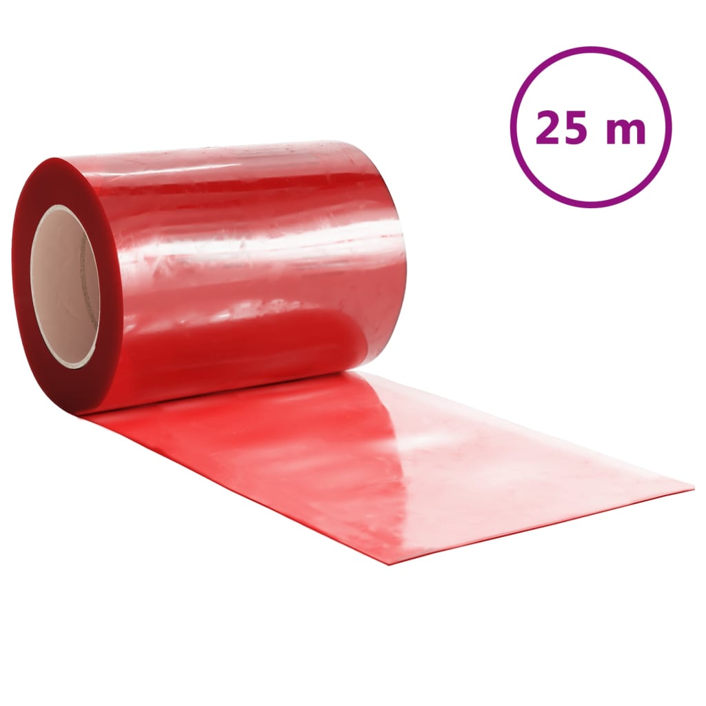 vidaXL Cortina de porta 300 mm x 2,6 mm 25 m PVC vermelho