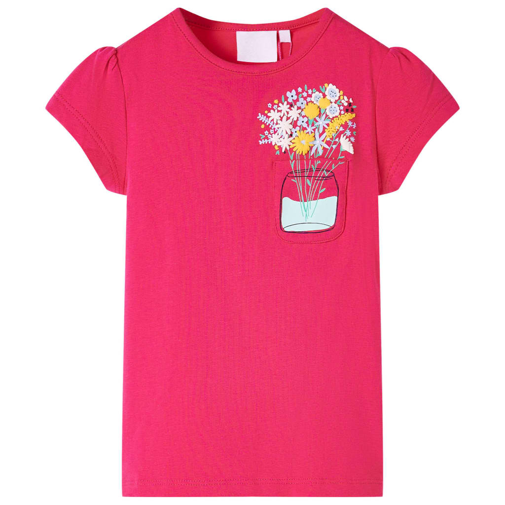 T-shirt infantil rosa brilhante 116