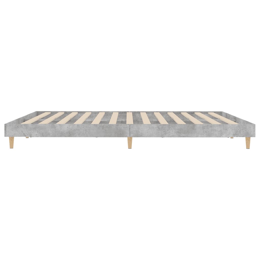 vidaXL Estrutura de cama 200x200 cm derivados de madeira cinza cimento