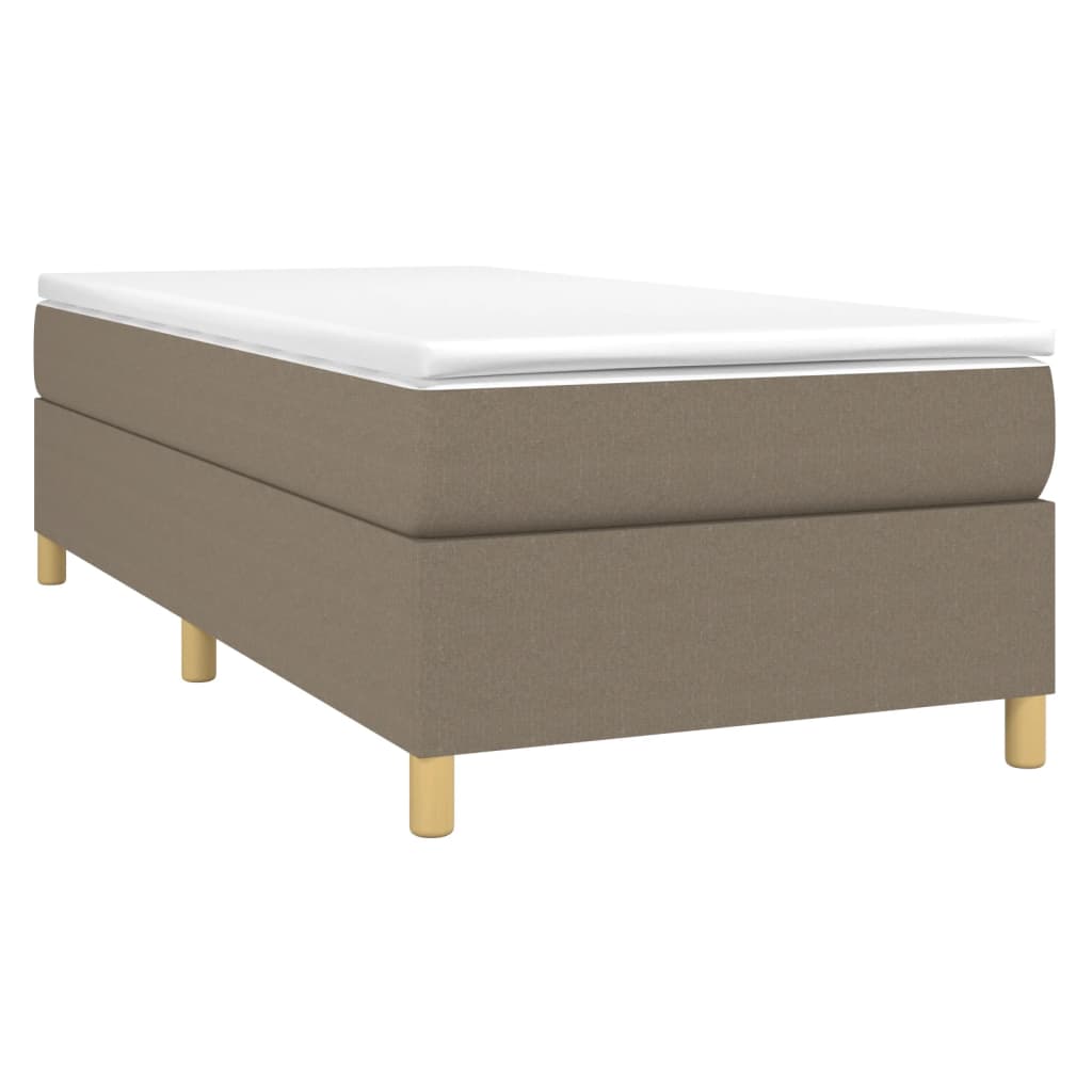 vidaXL Estrutura de cama 90x200 cm tecido cinza-acastanhado