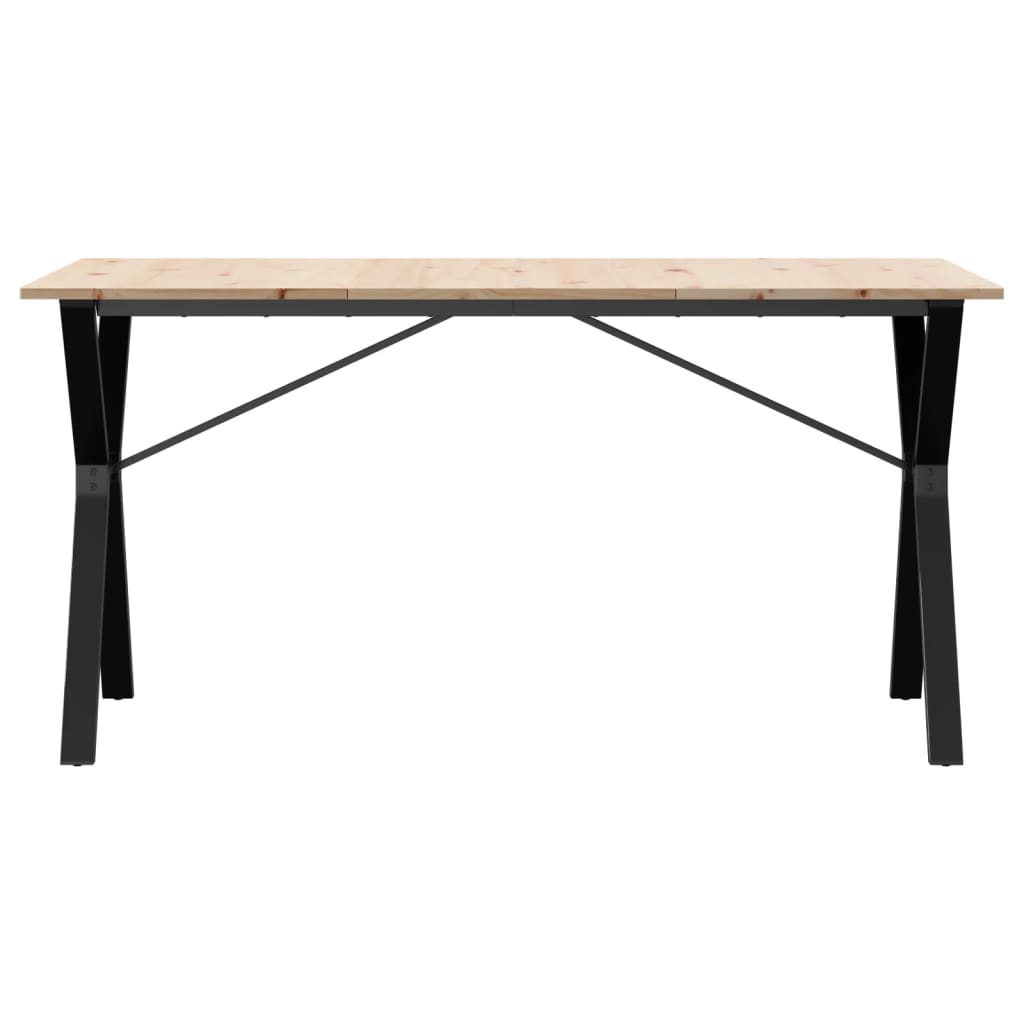 vidaXL Mesa de jantar estrutura em Y 160x80x75cm pinho e ferro fundido