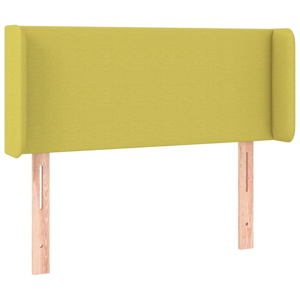 vidaXL Cabeceira de cama c/ luzes LED tecido 103x16x78/88 cm verde