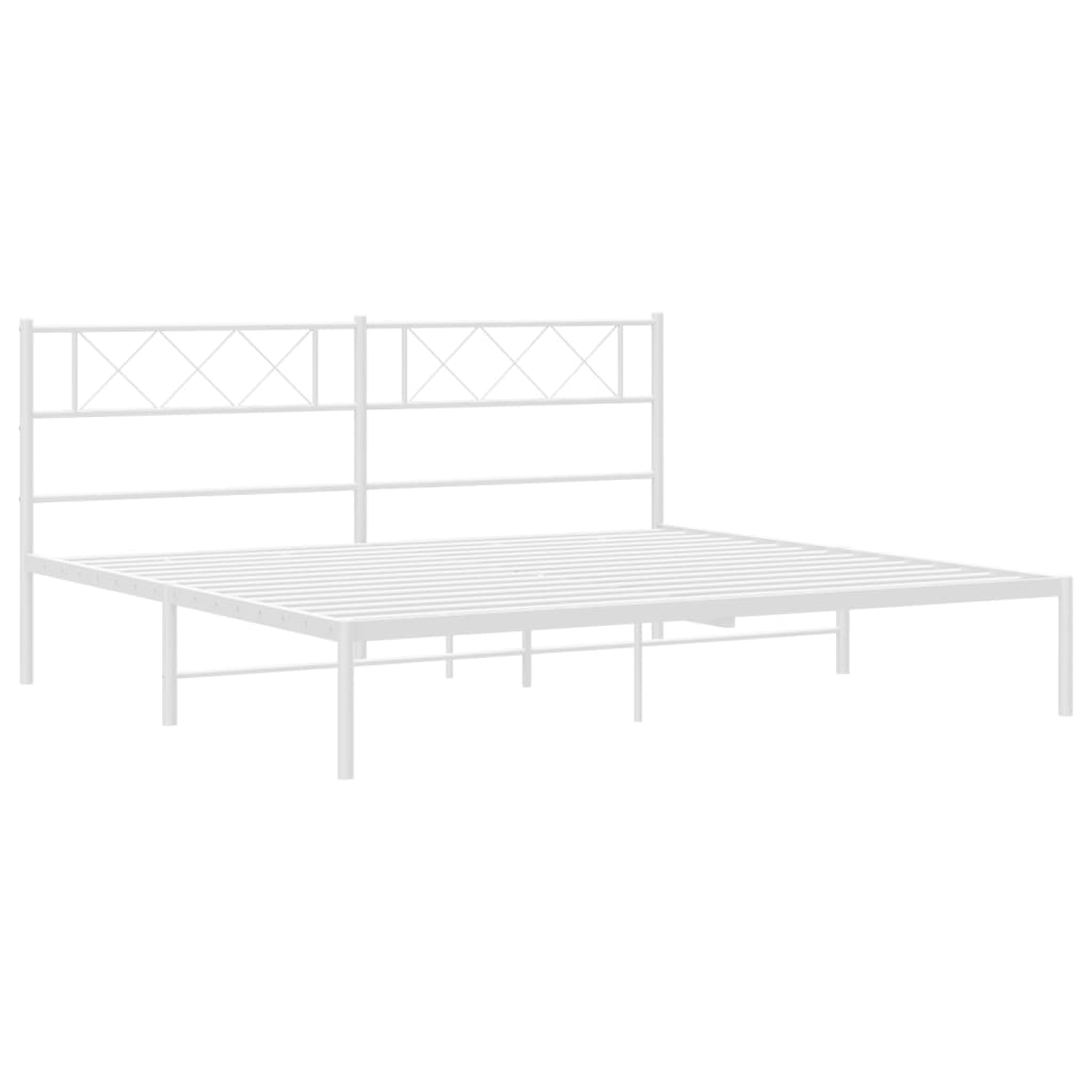 vidaXL Estrutura de cama com cabeceira 180x200 cm metal branco