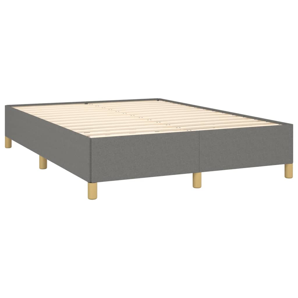 vidaXL Estrutura de cama sem colchão 140x200 cm tecido cinzento-escuro