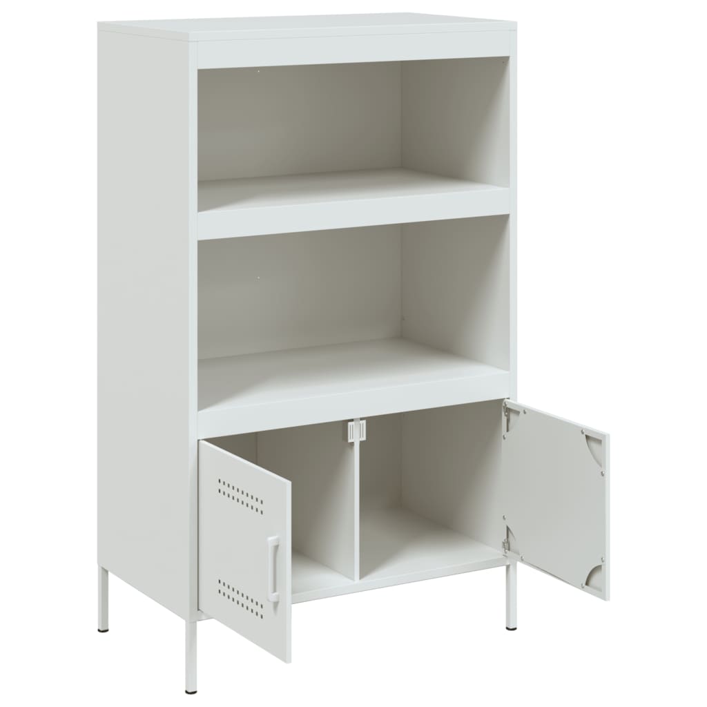 vidaXL Aparador alto 68x39x113 cm aço branco