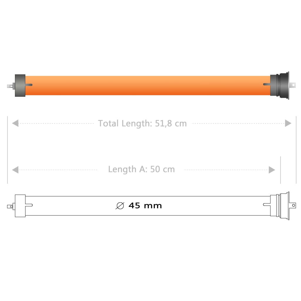 vidaXL Motores tubulares 7 pcs 40 Nm