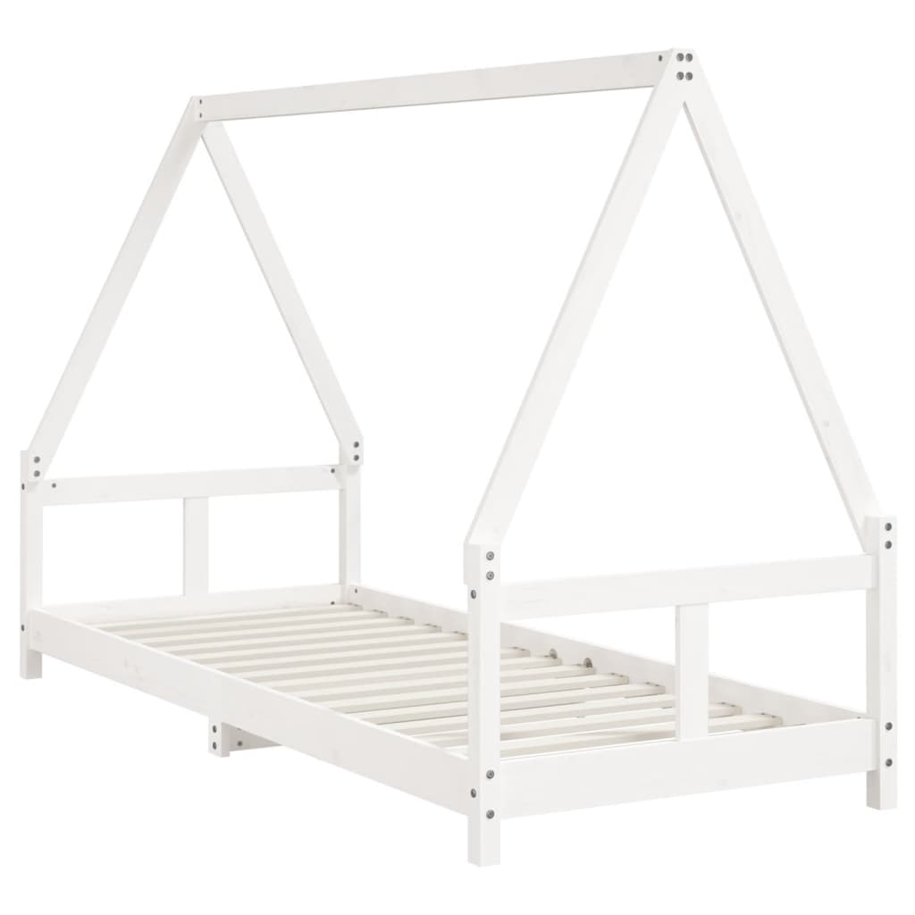 vidaXL Estrutura de cama infantil 80x200 cm pinho maciço branco