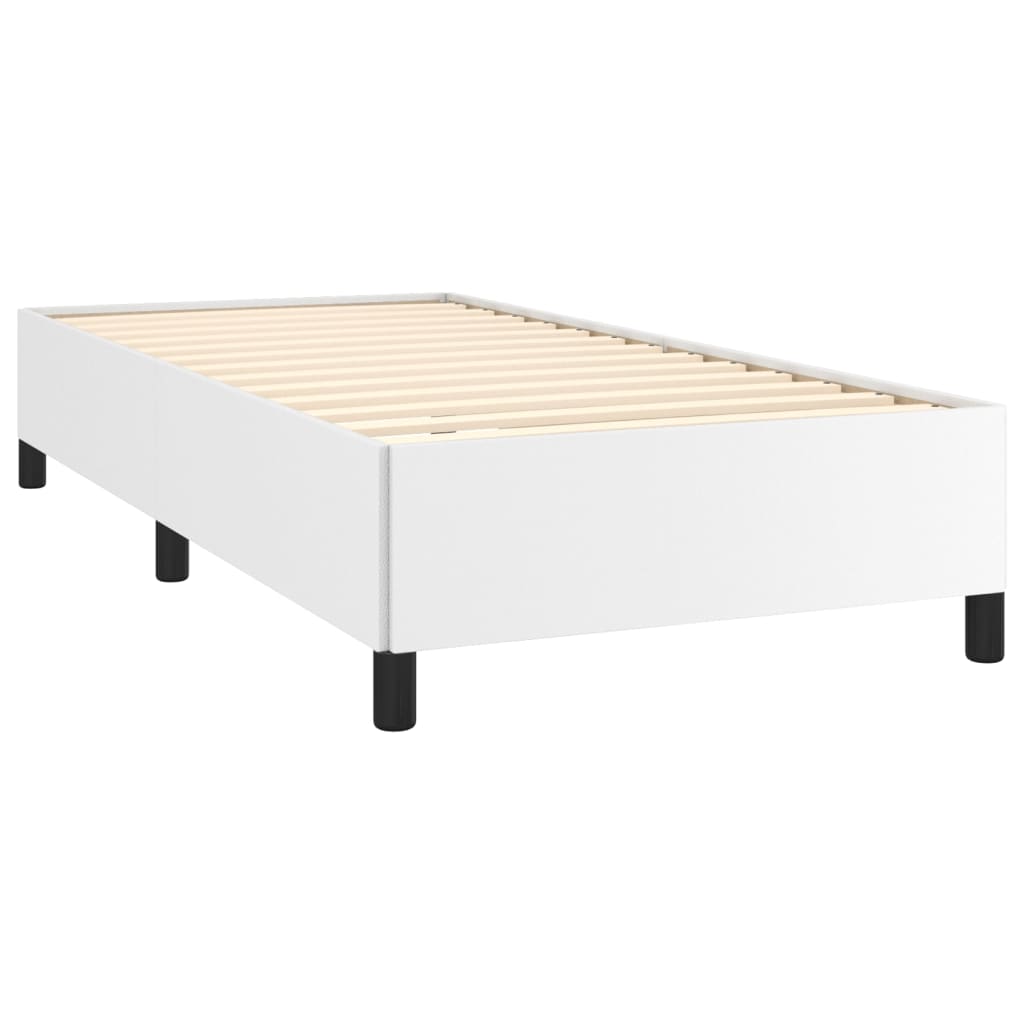 vidaXL Estrutura de cama 100x200 cm couro artificial branco