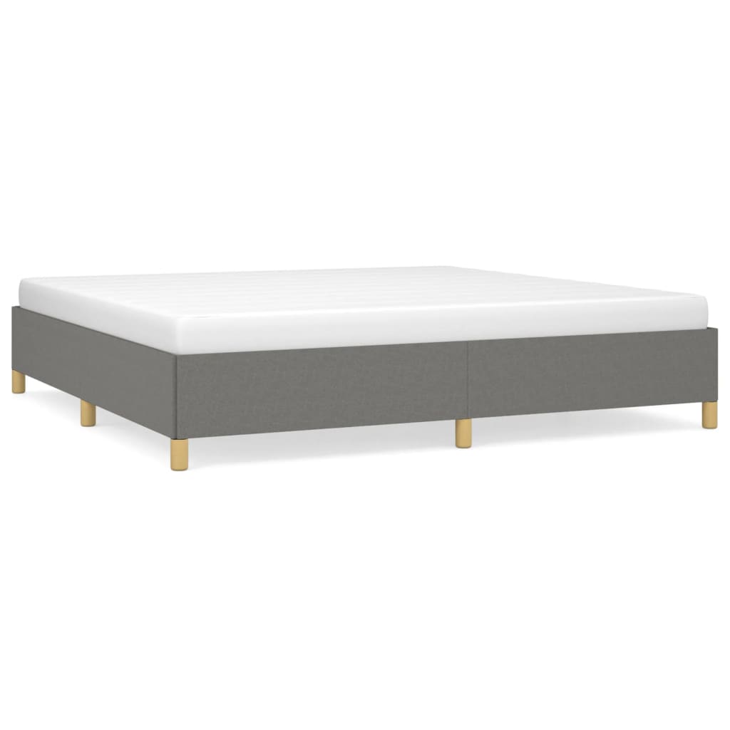 vidaXL Estrutura de cama sem colchão 200x200 cm tecido cinzento-escuro