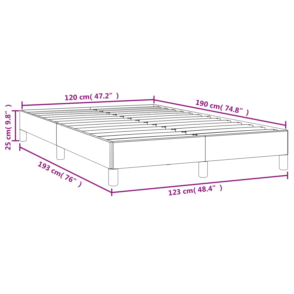 vidaXL Estrutura de cama 120x190 cm couro artificial cinzento