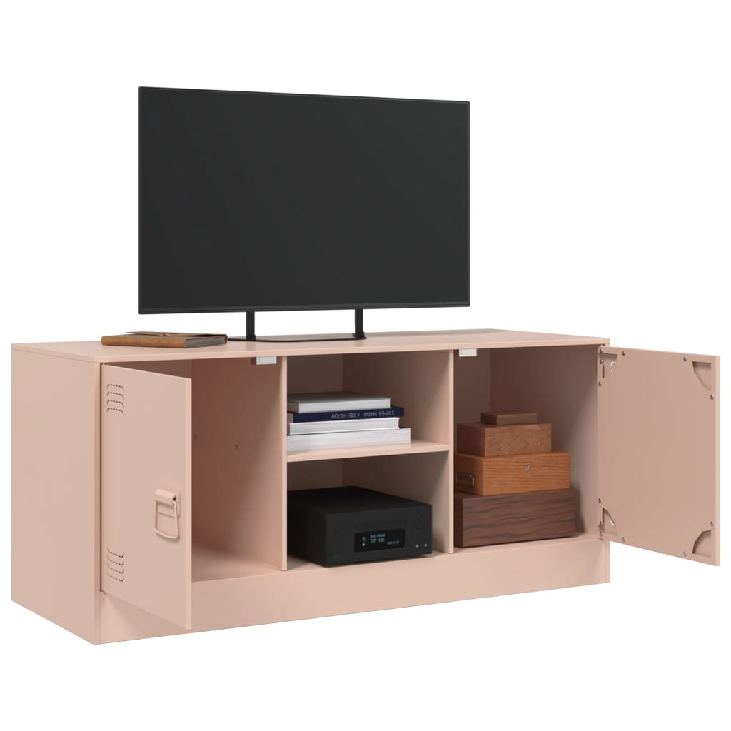 vidaXL Móvel de TV 99x39x44 aço rosa