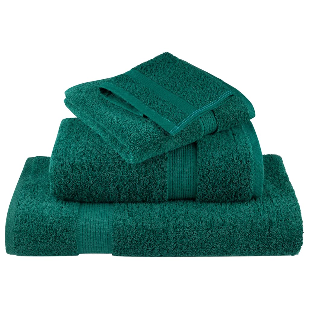 vidaXL Toalhas de bidé premium SOLUND 2 pcs 30x50 cm 600 gsm verde