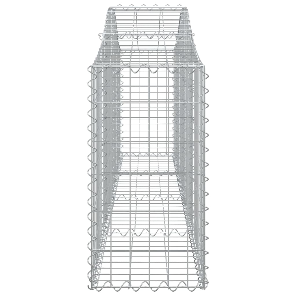 vidaXL Cestos gabião arqueados 5 pcs 200x30x60/80 cm ferro galvanizado