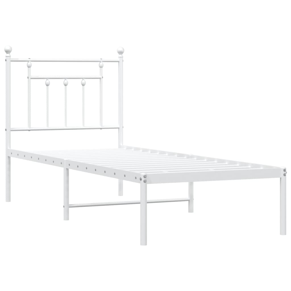 vidaXL Estrutura de cama sem colchão com cabeceira 75x190 cm branco