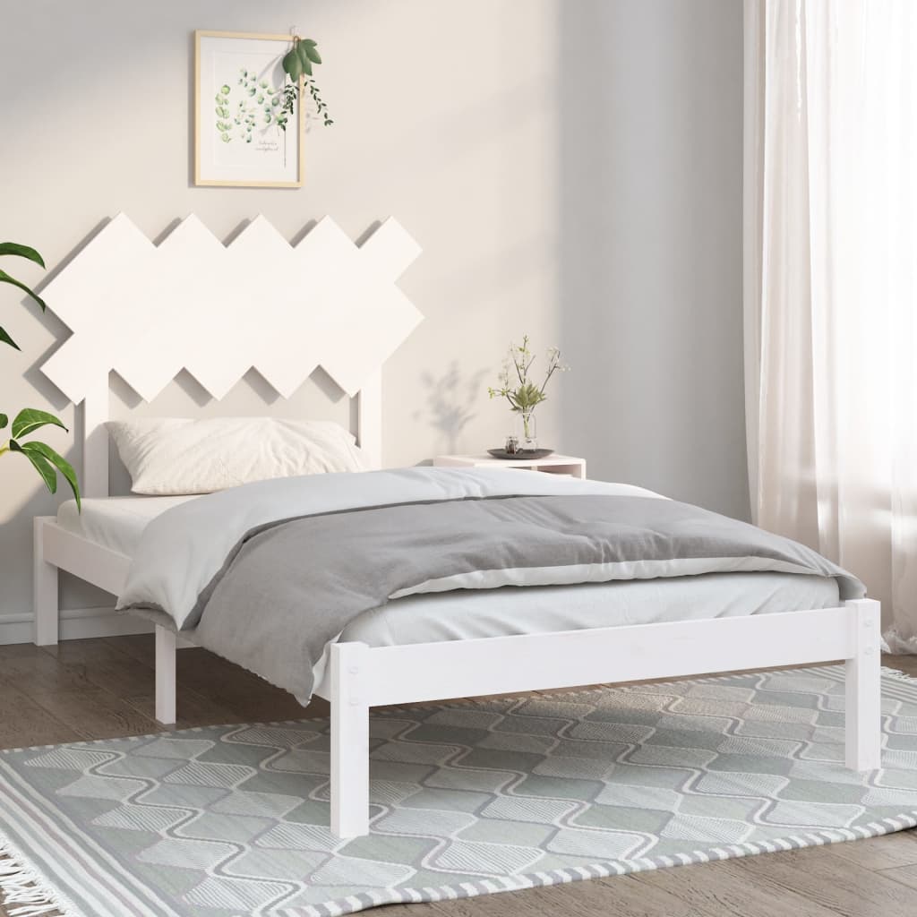 vidaXL Estrutura de cama 100x200 cm madeira maciça branco