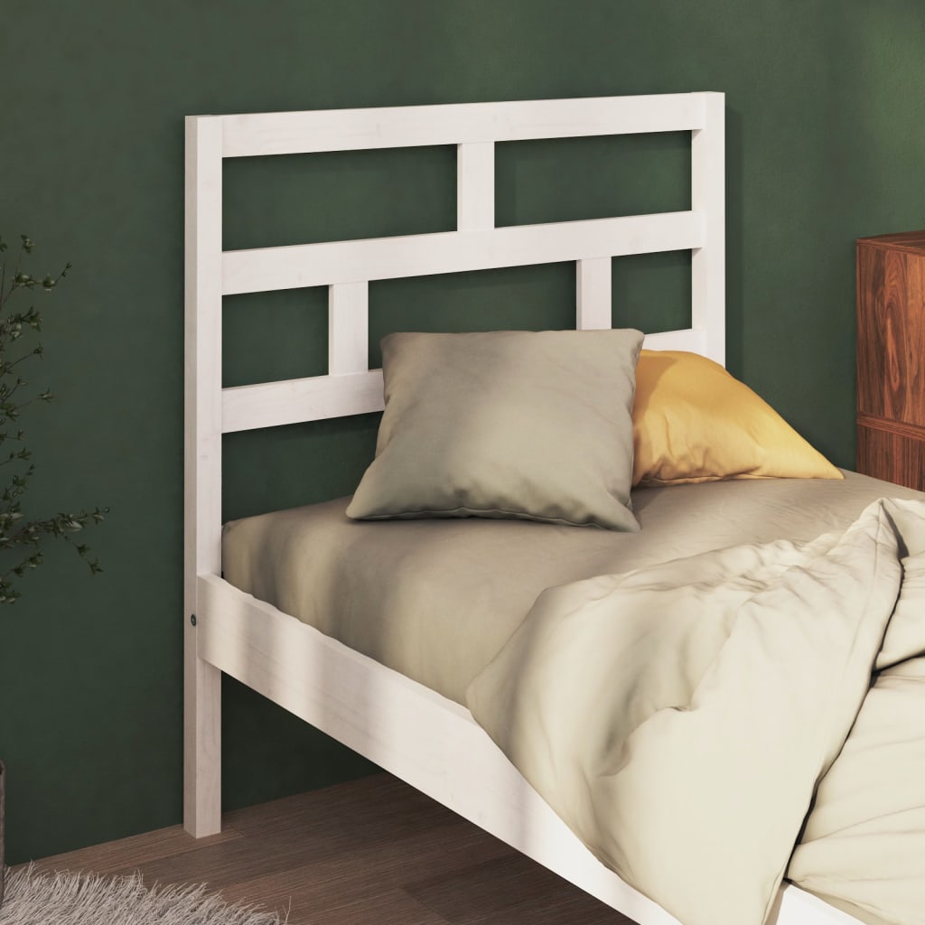 vidaXL Cabeceira de cama 81x4x100 cm pinho maciço branco