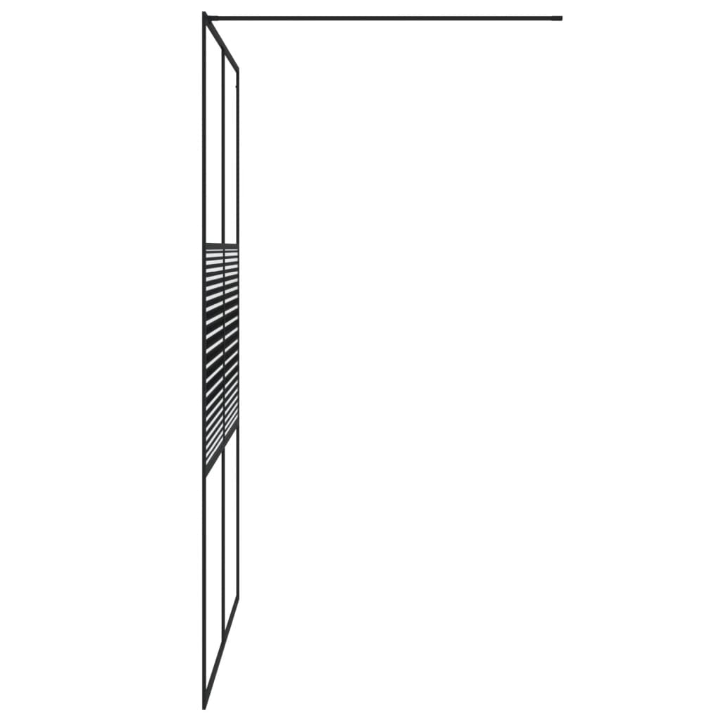 vidaXL Divisória de chuveiro 140x195 cm vidro transparente ESG preto