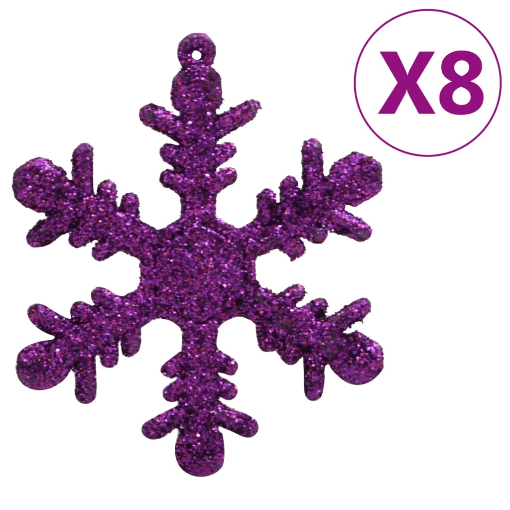 vidaXL 111 pcs conjunto de enfeites de Natal poliestireno roxo