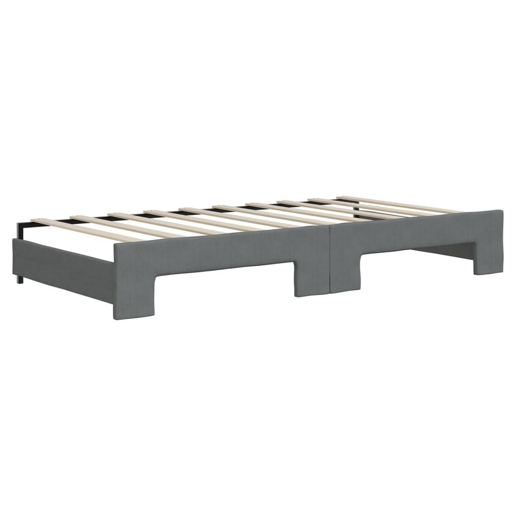 vidaXL Sofá-cama com gavetão 90x190 cm tecido cinzento-escuro