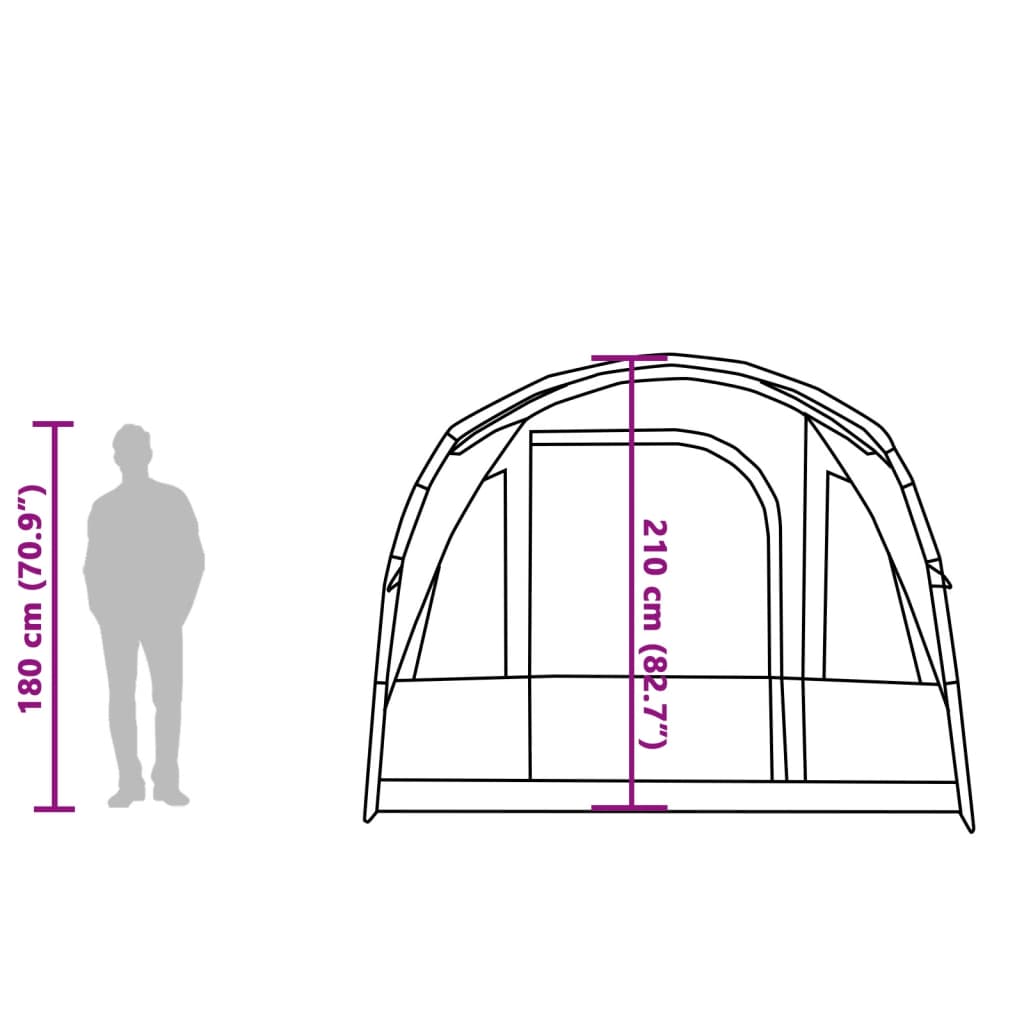 vidaXL Tenda de campismo túnel p/ 3 pessoas impermeável cinza/laranja