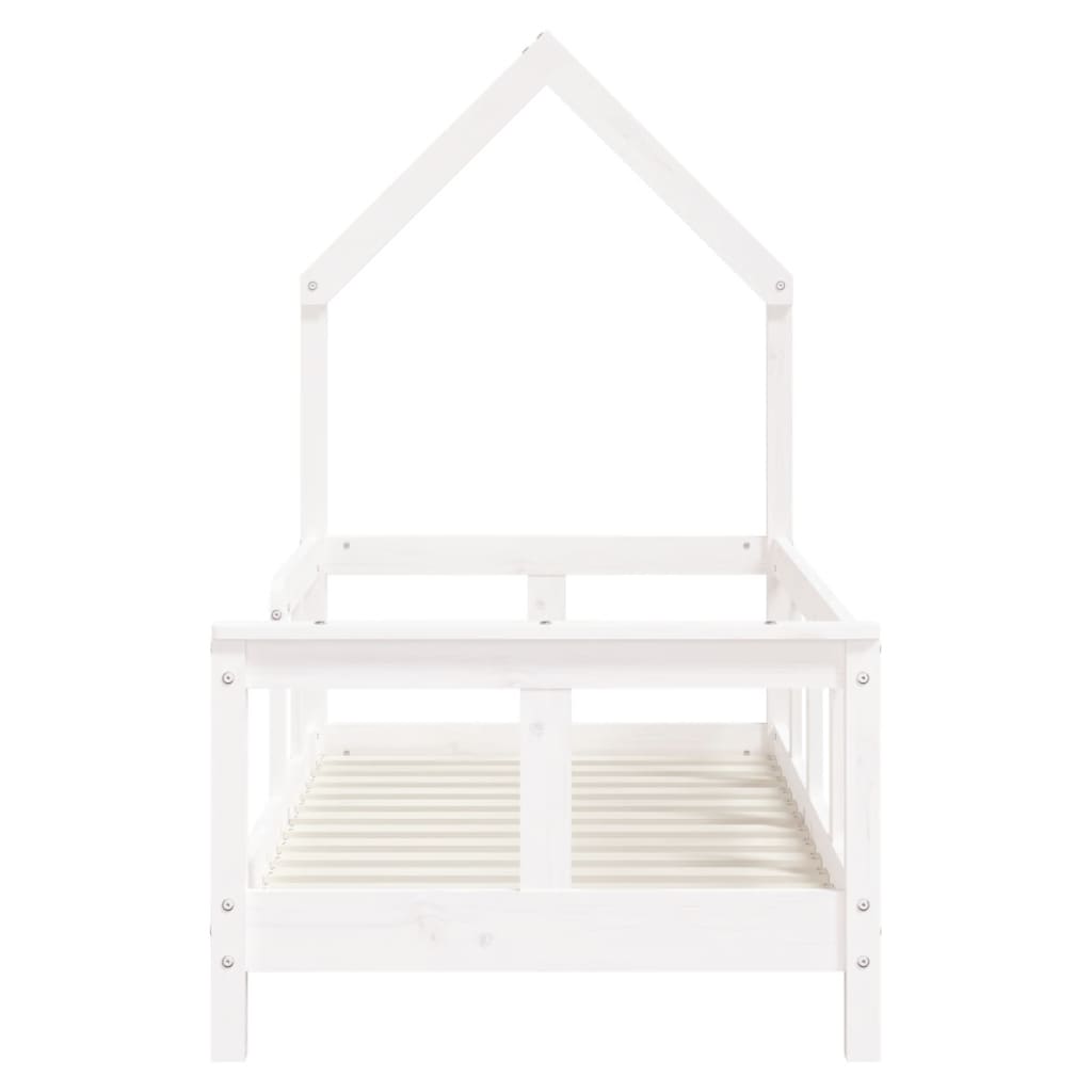 vidaXL Estrutura de cama infantil 70x140 cm pinho maciço branco