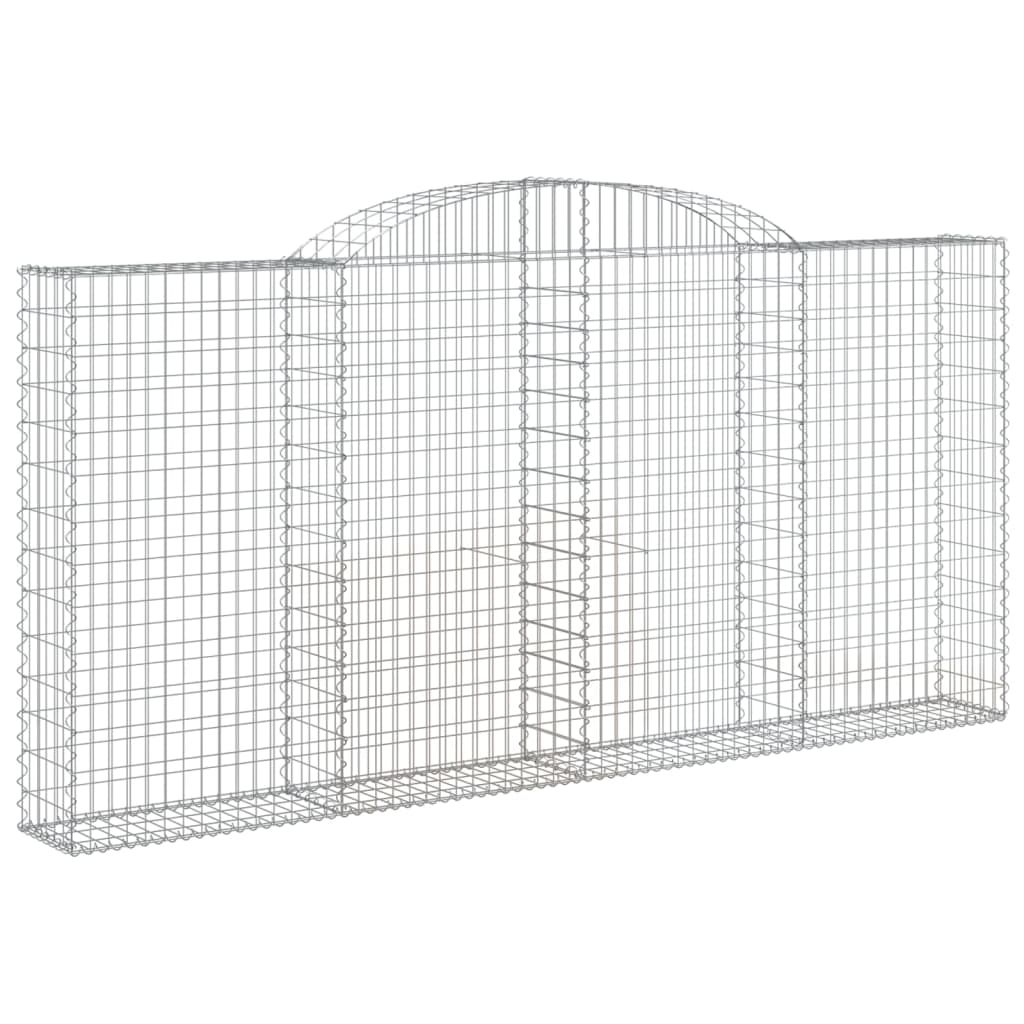 vidaXL Cestos gabião arqueados 2pcs 300x30x140/160cm ferro galvanizado