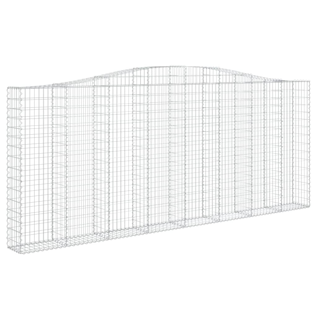 vidaXL Cestos gabião arqueados 3pcs 400x30x160/180cm ferro galvanizado