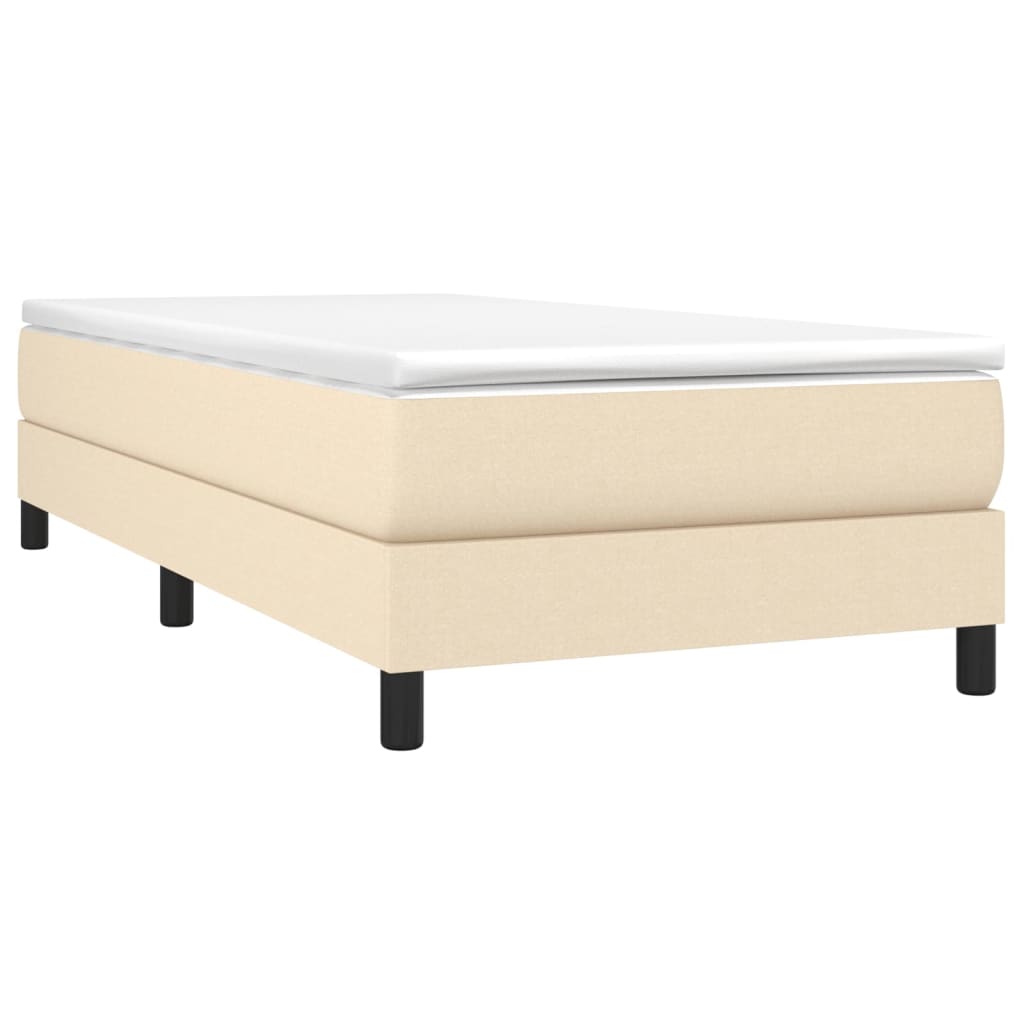 vidaXL Estrutura de cama tecido 100x200 cm cor creme