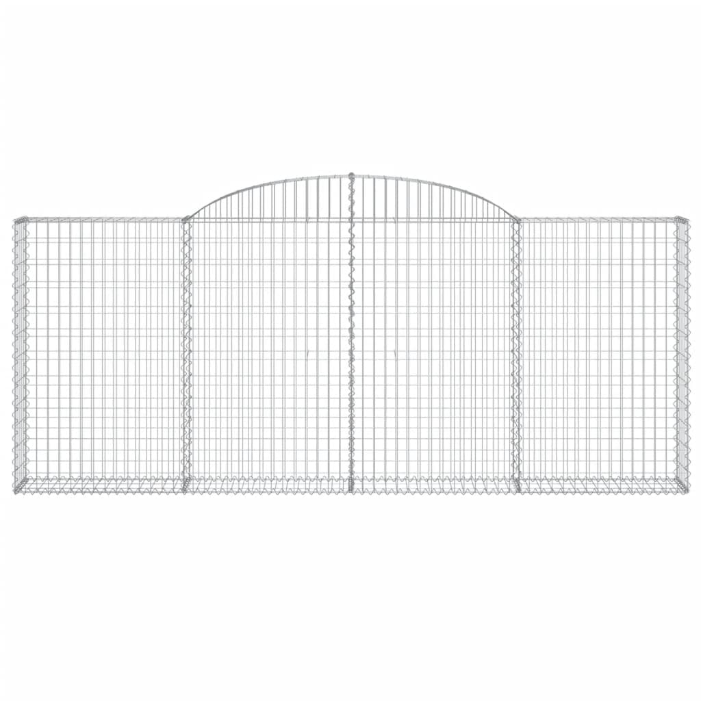 vidaXL Cestos gabião arqueados 5pcs 300x30x120/140cm ferro galvanizado