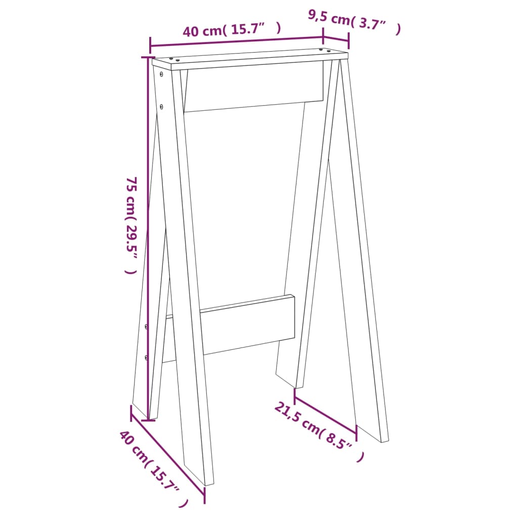 vidaXL Bancos 2 pcs 40x40x75 cm pinho maciço branco