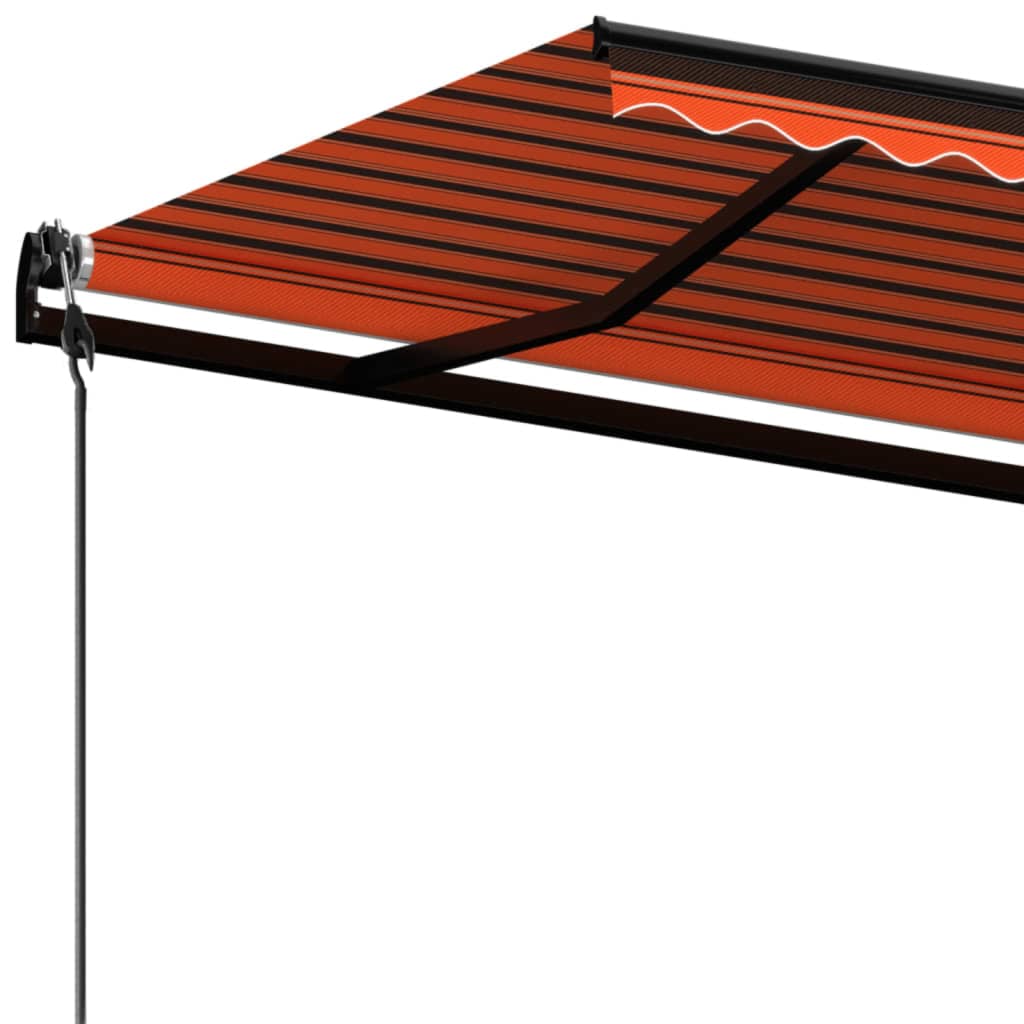 vidaXL Toldo retrátil automático 600x350 cm laranja e castanho