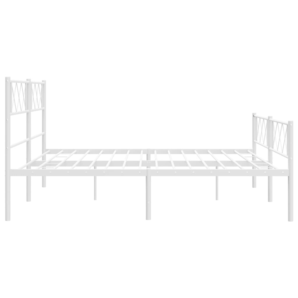 vidaXL Estrutura de cama com cabeceira e pés 183x213 cm metal branco