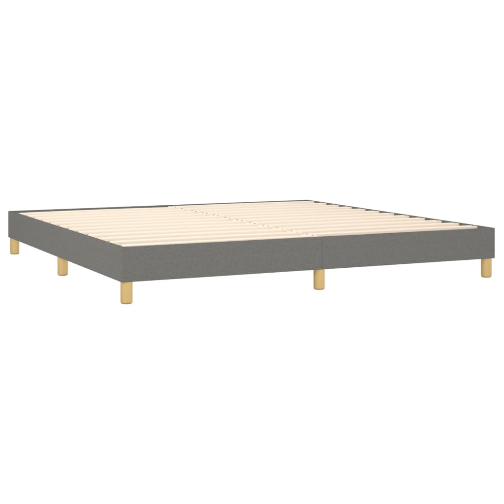 vidaXL Cama com molas/colchão 200x200 cm tecido cinzento-escuro