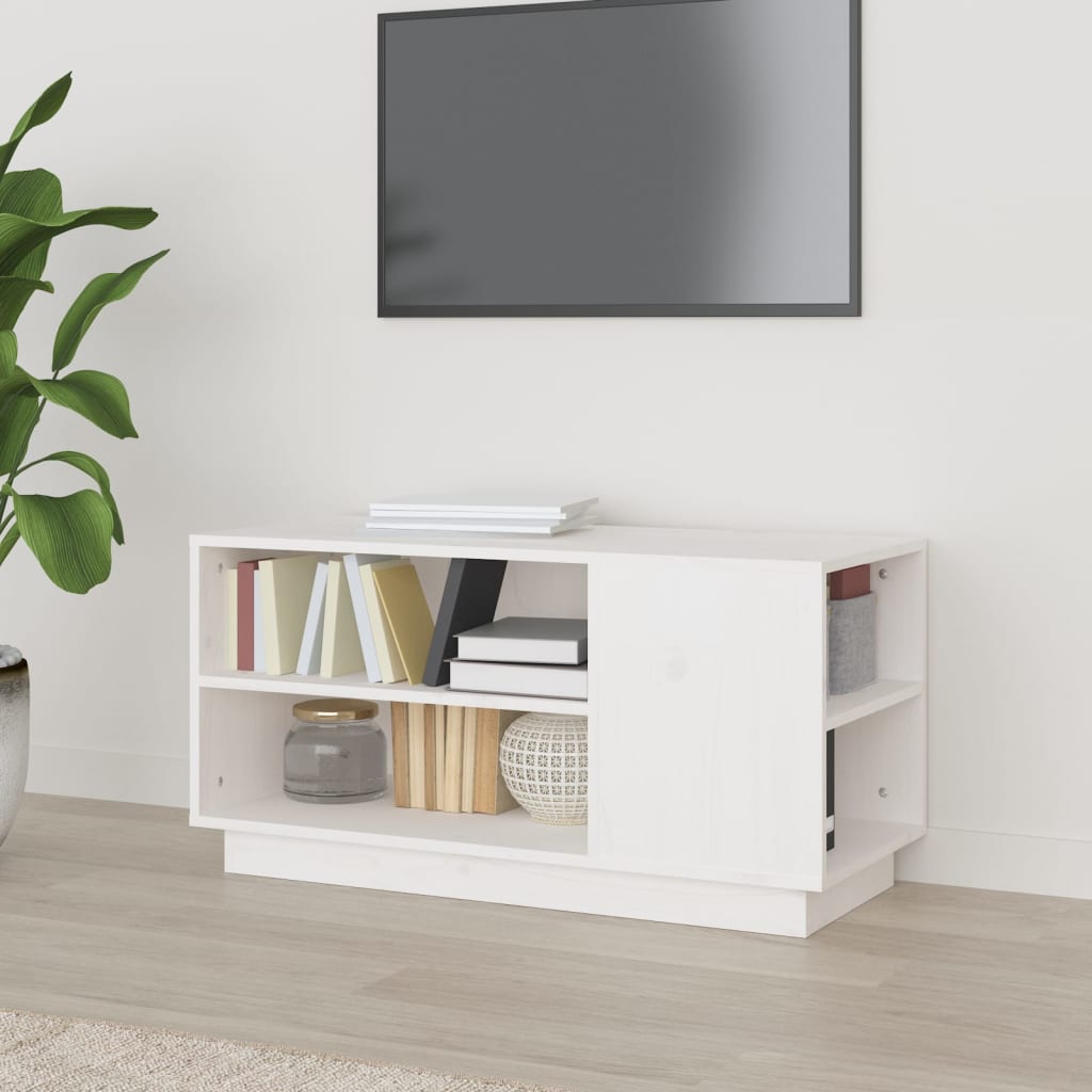 vidaXL Móvel de TV 80x35x40,5 cm madeira de pinho maciça branco