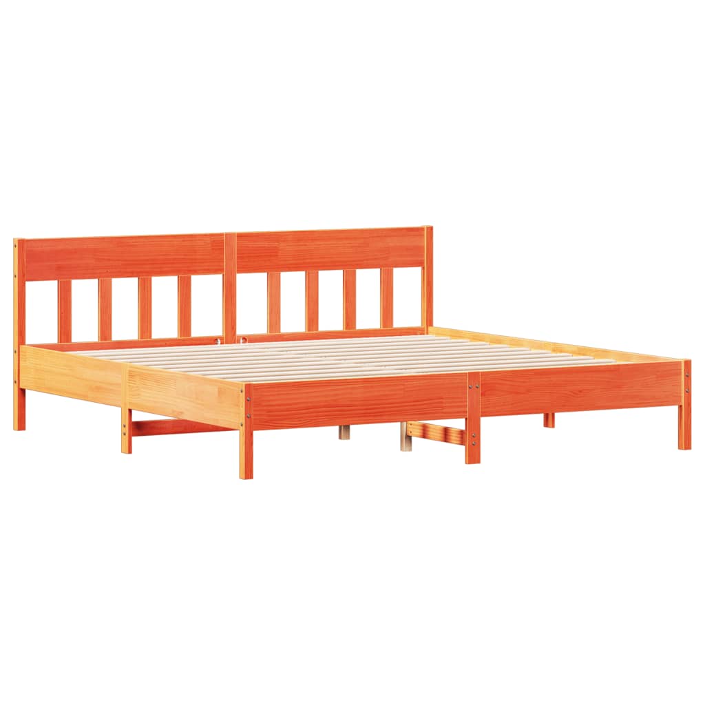 vidaXL Cama sem colchão 180x200 cm pinho maciço castanho-mel