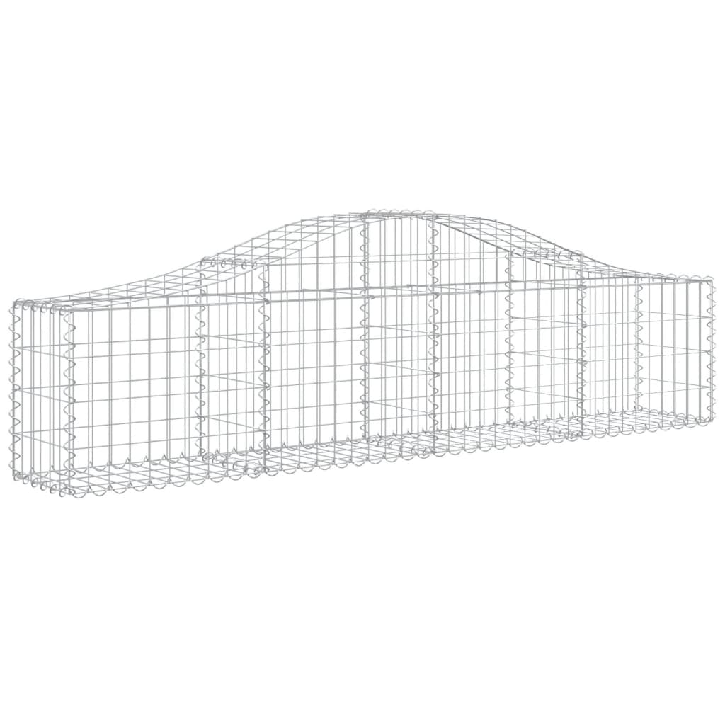 vidaXL Cestos gabião arqueados 18pcs 200x30x40/60 cm ferro galvanizado