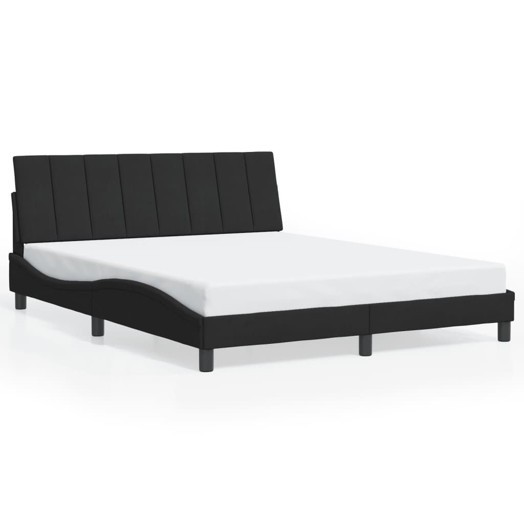 vidaXL Estrutura de cama c/ luzes LED 160x200 cm veludo preto