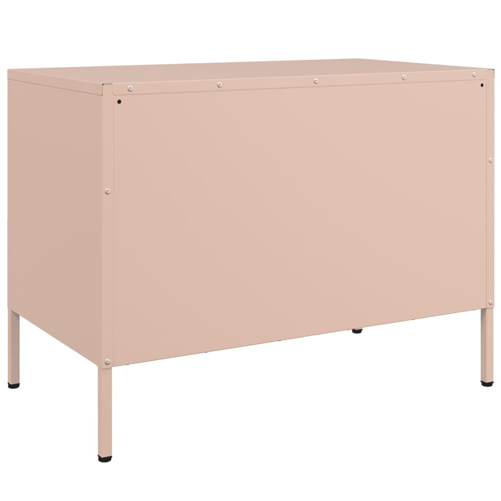 vidaXL Móvel de TV 68x39x50,5 cm aço rosa